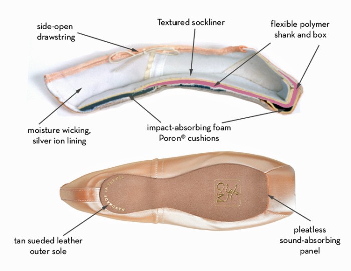 Pointe shoe anatomy