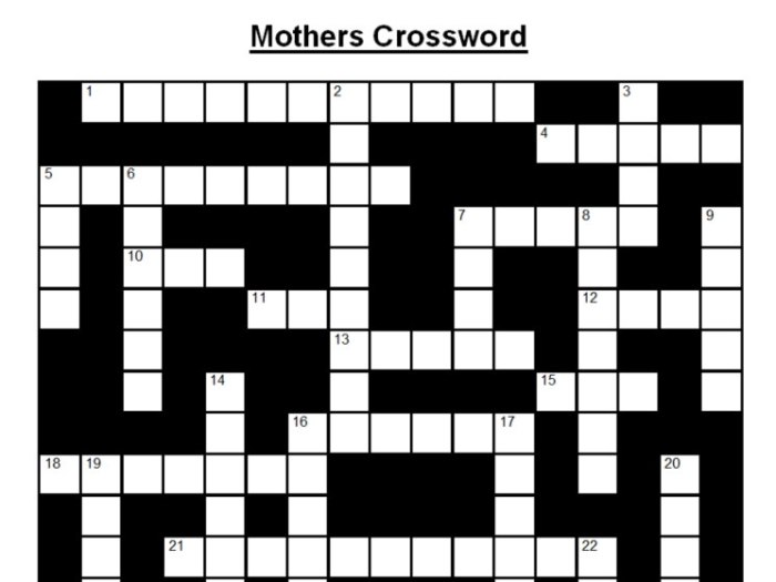 National congress of mothers crossword