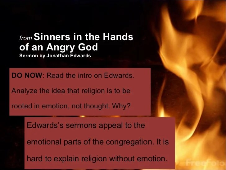 Sinners in the hands of an angry god tone