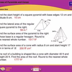 Surface areas of pyramids and cones quiz