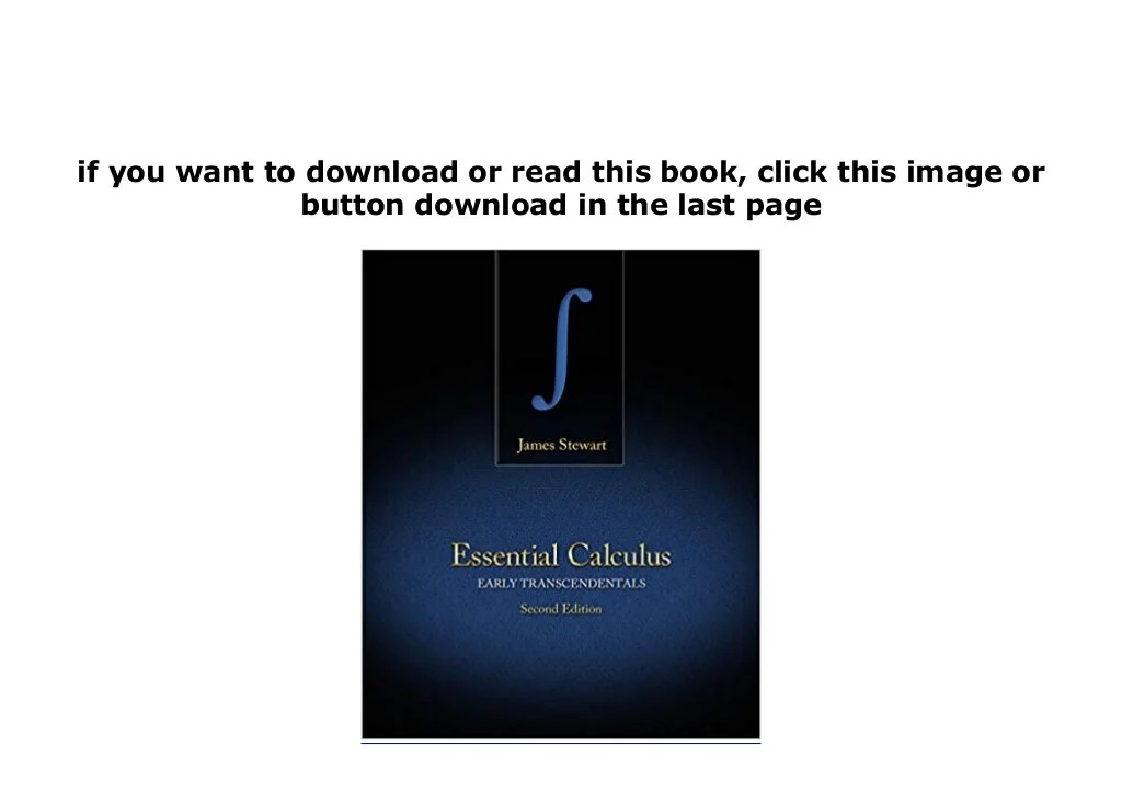 Essential calculus early transcendentals 2nd edition pdf